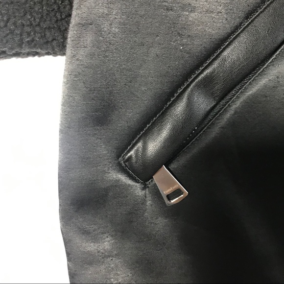 BEBE $229 black long sherpa long coat - Picture 3 of 8